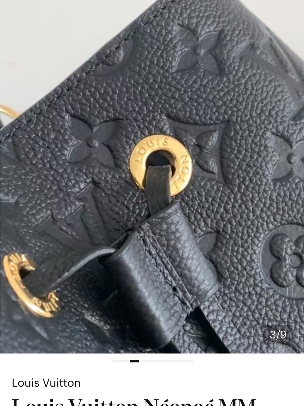 Louis Vuitton Black Monogram Embossed Bucket Bag - Picture 5 of 7